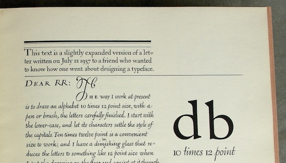 Detail of WAD to RR: a letter about designing type 