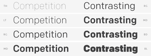 Pairing weights for contrast.